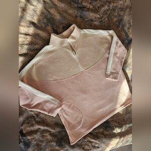Belle Pink FLEECE 1/4 Zip Kim Gravel XL